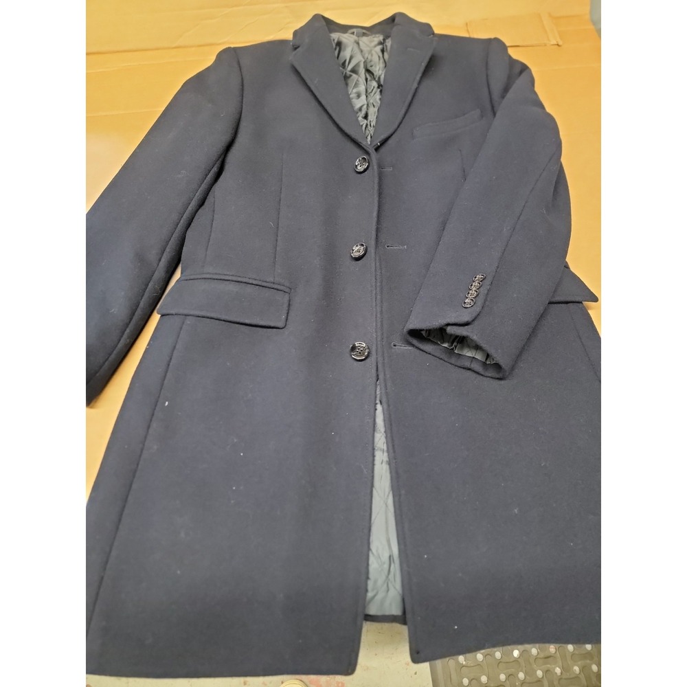 J Crew Thompson Topcoat Mens 40 Black Wool Overcoat Quilted Insulated New!